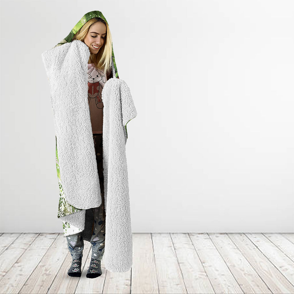Kakapo New Zealand Christmas In July Hooded Blanket NZ Aroha Koru Fern Marble Vibes