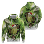 Kakapo New Zealand Christmas In July Hoodie NZ Aroha Koru Fern Marble Vibes