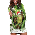 Kakapo New Zealand Christmas In July Hoodie Dress NZ Aroha Koru Fern Marble Vibes