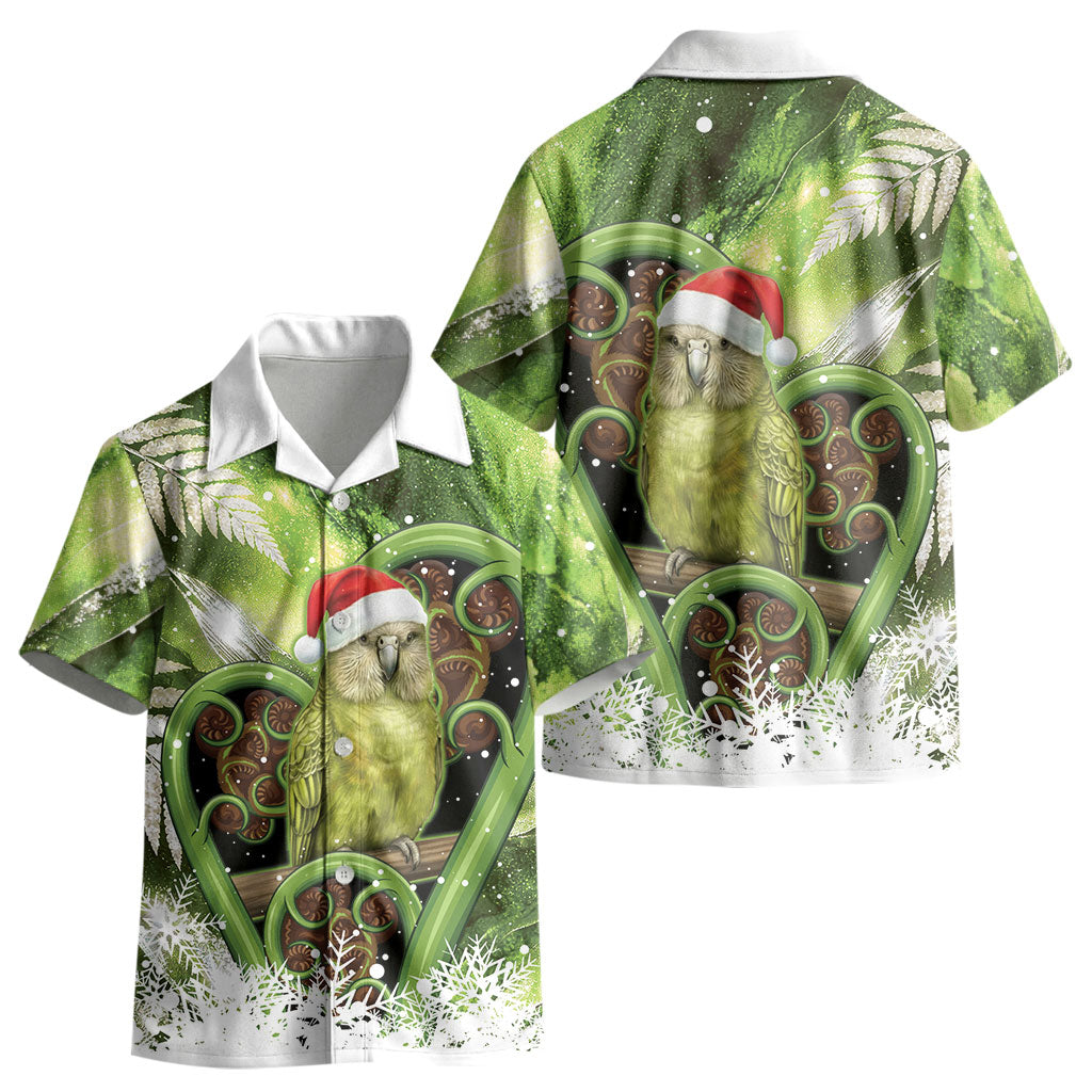 Kakapo New Zealand Christmas In July Kid Hawaiian Shirt NZ Aroha Koru Fern Marble Vibes LT14