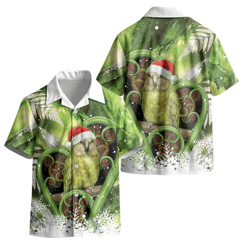 Kakapo New Zealand Christmas In July Kid Hawaiian Shirt NZ Aroha Koru Fern Marble Vibes LT14