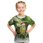 Kakapo New Zealand Christmas In July Kid T Shirt NZ Aroha Koru Fern Marble Vibes