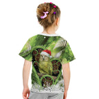 Kakapo New Zealand Christmas In July Kid T Shirt NZ Aroha Koru Fern Marble Vibes
