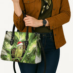 Kakapo New Zealand Christmas In July Leather Bag NZ Aroha Koru Fern Marble Vibes