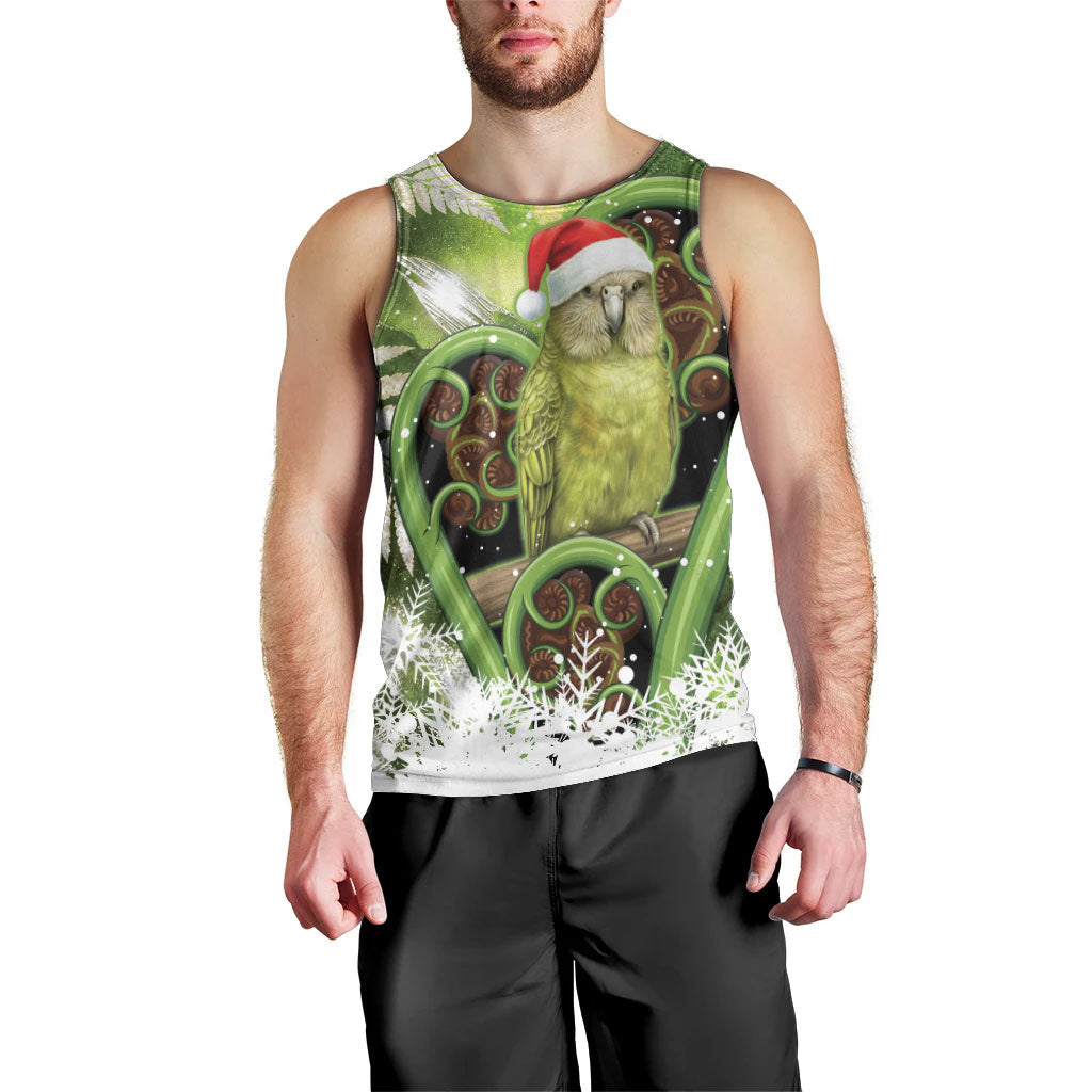 Kakapo New Zealand Christmas In July Men Tank Top NZ Aroha Koru Fern Marble Vibes