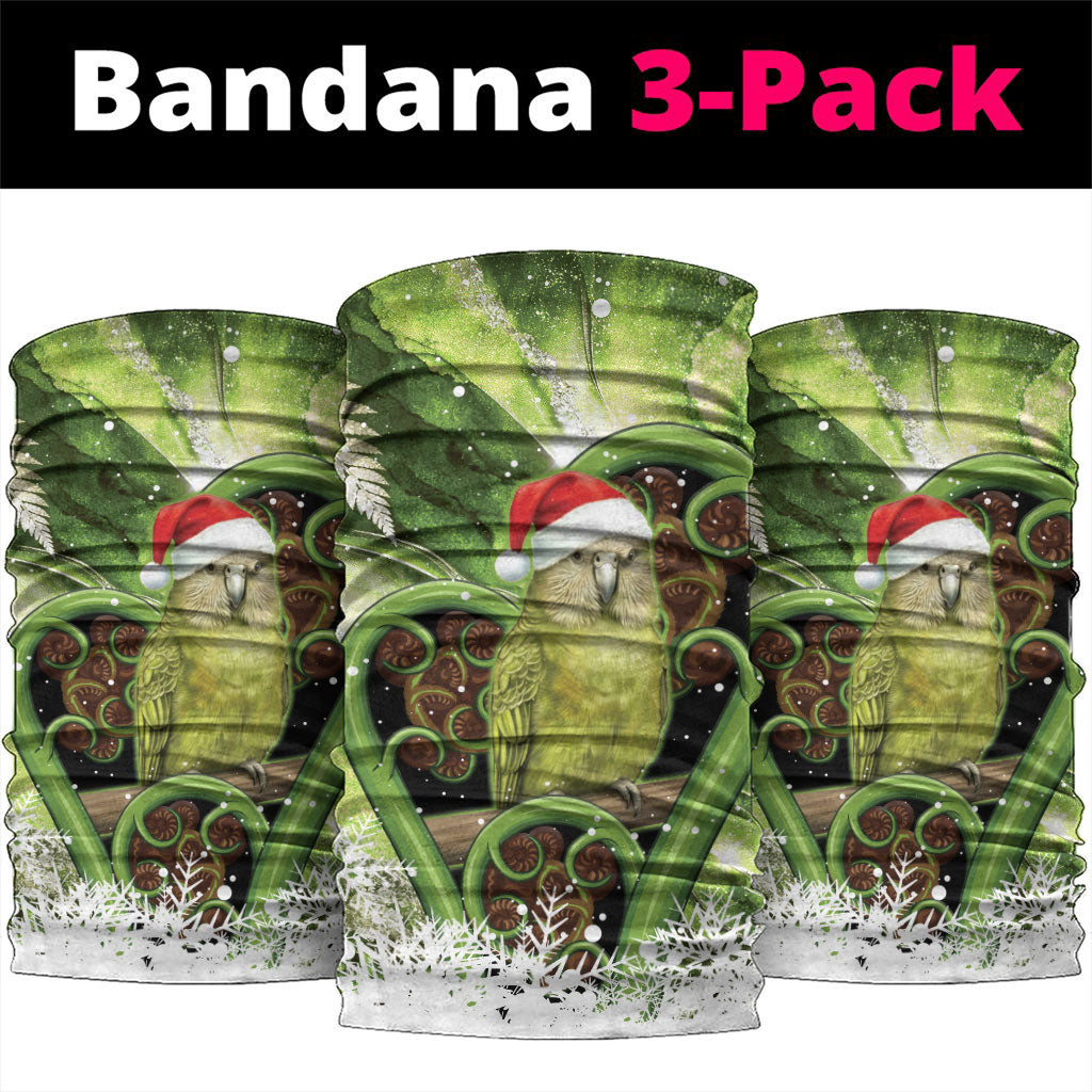 Kakapo New Zealand Christmas In July Neck Gaiter NZ Aroha Koru Fern Marble Vibes
