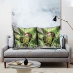 Kakapo New Zealand Christmas In July Pillow Cover NZ Aroha Koru Fern Marble Vibes