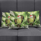Kakapo New Zealand Christmas In July Pillow Cover NZ Aroha Koru Fern Marble Vibes