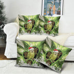 Kakapo New Zealand Christmas In July Pillow Cover NZ Aroha Koru Fern Marble Vibes
