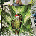 Kakapo New Zealand Christmas In July Quilt NZ Aroha Koru Fern Marble Vibes