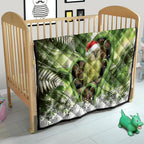 Kakapo New Zealand Christmas In July Quilt NZ Aroha Koru Fern Marble Vibes