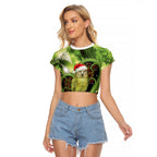 Kakapo New Zealand Christmas In July Raglan Cropped T Shirt NZ Aroha Koru Fern Marble Vibes