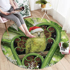 Kakapo New Zealand Christmas In July Round Carpet NZ Aroha Koru Fern Marble Vibes