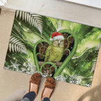 Kakapo New Zealand Christmas In July Rubber Doormat NZ Aroha Koru Fern Marble Vibes