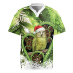 Kakapo New Zealand Christmas In July Rugby Jersey NZ Aroha Koru Fern Marble Vibes