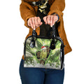 Kakapo New Zealand Christmas In July Shoulder Handbag NZ Aroha Koru Fern Marble Vibes