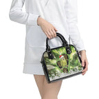 Kakapo New Zealand Christmas In July Shoulder Handbag NZ Aroha Koru Fern Marble Vibes