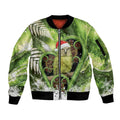 Kakapo New Zealand Christmas In July Sleeve Zip Bomber Jacket NZ Aroha Koru Fern Marble Vibes