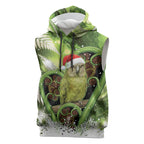Kakapo New Zealand Christmas In July Sleeveless Hoodie NZ Aroha Koru Fern Marble Vibes