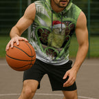 Kakapo New Zealand Christmas In July Sleeveless Hoodie NZ Aroha Koru Fern Marble Vibes