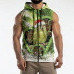 Kakapo New Zealand Christmas In July Sleeveless Zip Hoodie NZ Aroha Koru Fern Marble Vibes