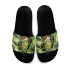 Kakapo New Zealand Christmas In July Slide Sandals NZ Aroha Koru Fern Marble Vibes