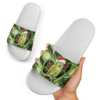 Kakapo New Zealand Christmas In July Slide Sandals NZ Aroha Koru Fern Marble Vibes