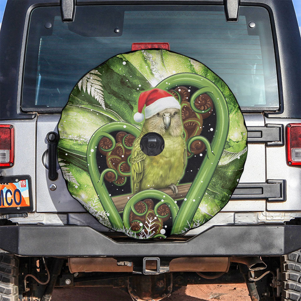 Kakapo New Zealand Christmas In July Spare Tire Cover NZ Aroha Koru Fern Marble Vibes
