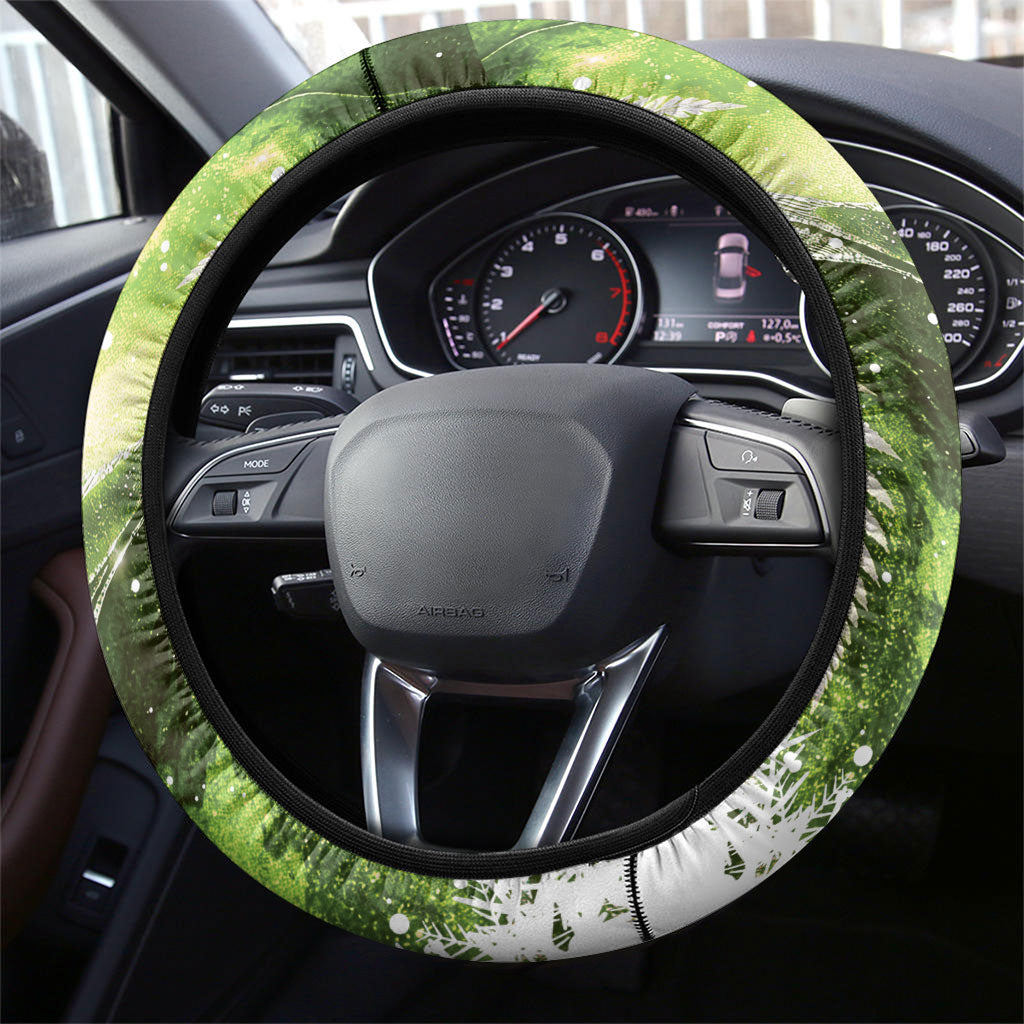 Kakapo New Zealand Christmas In July Steering Wheel Cover NZ Aroha Koru Fern Marble Vibes