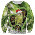 Kakapo New Zealand Christmas In July Sweatshirt NZ Aroha Koru Fern Marble Vibes