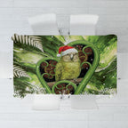 Kakapo New Zealand Christmas In July Tablecloth NZ Aroha Koru Fern Marble Vibes