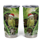 Kakapo New Zealand Christmas In July Tumbler Cup NZ Aroha Koru Fern Marble Vibes
