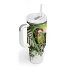 Kakapo New Zealand Christmas In July Tumbler With Handle NZ Aroha Koru Fern Marble Vibes