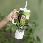 Kakapo New Zealand Christmas In July Tumbler With Handle NZ Aroha Koru Fern Marble Vibes