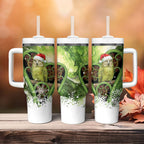 Kakapo New Zealand Christmas In July Tumbler With Handle NZ Aroha Koru Fern Marble Vibes