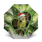 Kakapo New Zealand Christmas In July Umbrella NZ Aroha Koru Fern Marble Vibes