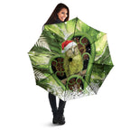 Kakapo New Zealand Christmas In July Umbrella NZ Aroha Koru Fern Marble Vibes