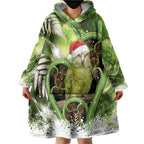 Kakapo New Zealand Christmas In July Wearable Blanket Hoodie NZ Aroha Koru Fern Marble Vibes