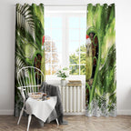 Kakapo New Zealand Christmas In July Window Curtain NZ Aroha Koru Fern Marble Vibes