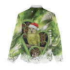Kakapo New Zealand Christmas In July Women Casual Shirt NZ Aroha Koru Fern Marble Vibes