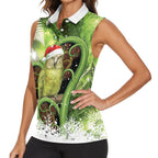 Kakapo New Zealand Christmas In July Women Sleeveless Polo Shirt NZ Aroha Koru Fern Marble Vibes