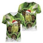 Kakapo New Zealand Christmas In July Women V-Neck T-Shirt NZ Aroha Koru Fern Marble Vibes