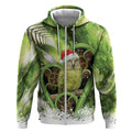 Kakapo New Zealand Christmas In July Zip Hoodie NZ Aroha Koru Fern Marble Vibes