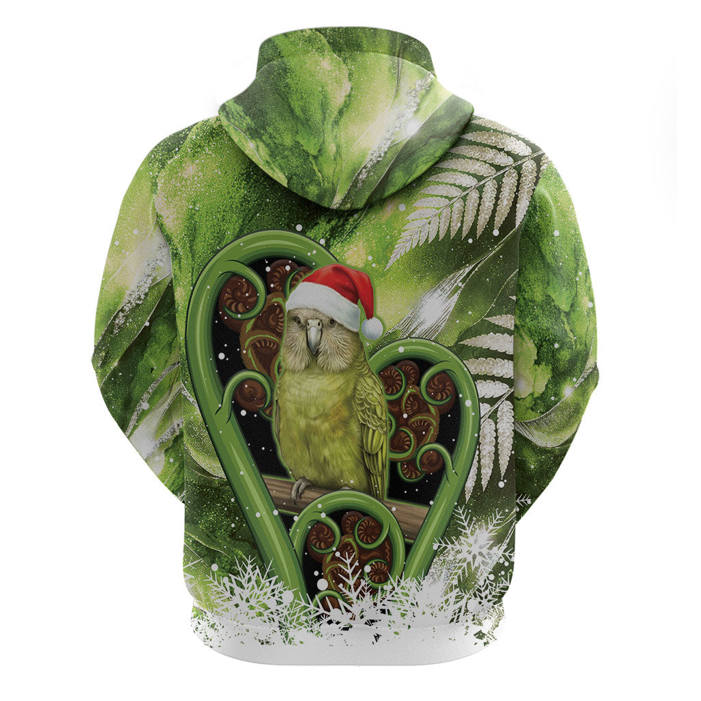 Kakapo New Zealand Christmas In July Zip Hoodie NZ Aroha Koru Fern Marble Vibes