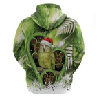 Kakapo New Zealand Christmas In July Zip Hoodie NZ Aroha Koru Fern Marble Vibes