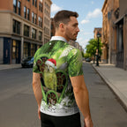 Kakapo New Zealand Christmas In July Zipper Polo Shirt NZ Aroha Koru Fern Marble Vibes