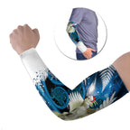 Sulphur-crested Cockatoo New Zealand Christmas In July Arm Sleeves NZ Aroha Koru Fern Marble Vibes
