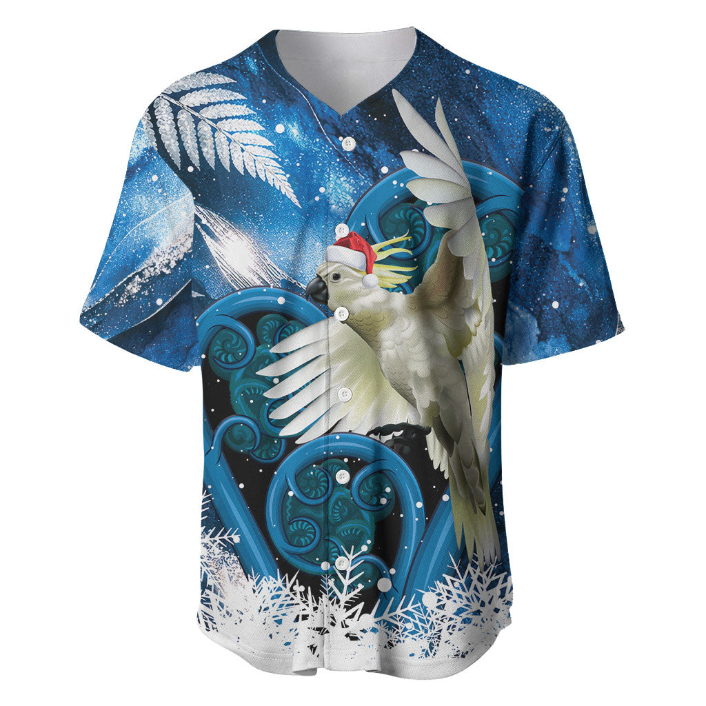 Sulphur-crested Cockatoo New Zealand Christmas In July Baseball Jersey NZ Aroha Koru Fern Marble Vibes