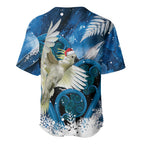 Sulphur-crested Cockatoo New Zealand Christmas In July Baseball Jersey NZ Aroha Koru Fern Marble Vibes