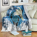 Sulphur-crested Cockatoo New Zealand Christmas In July Blanket NZ Aroha Koru Fern Marble Vibes